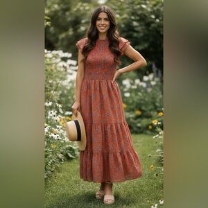 Sam Edelman Orange Floral Casual Dress
